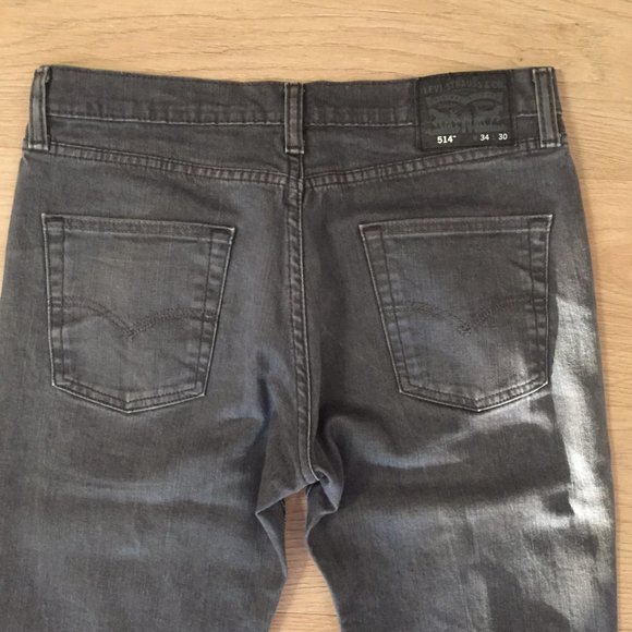 LEVIS Men's 514 Straight Leg Jeans W34 L30 - Charcoal - Picture 6 of 10
